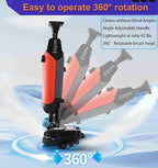 Floor Polisher Commercial, Dual-Brush Rotary Floor Scrubber, Lightweight Electric Floor Cleaner, 360° Rotating Head, Wet Dry Floor Cleaner for Offices & Schools Grey