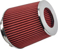 Universal Clamp On Air Intake Filter fits 3 In /3.5 In /4 In Three Different Size, Cone Air Intake Filter（Red）