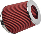 Universal Clamp On Air Intake Filter fits 3 In /3.5 In /4 In Three Different Size, Cone Air Intake Filter（Red）