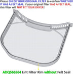ADQ566564 Lint Filter Replacement for LG and Kenmore Dryers, Rim Without Felt Seal, Ultra Durable Lint Screen Trap with Dryer Vent Lint Brush