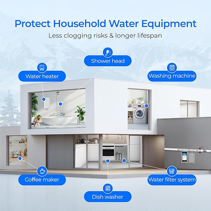 Waterdrop Whole House CTO Carbon Sediment Water Filter Cartridge Replacement for GE® FXHTC, GXWH40L, W10-PR, Culligan® RFC-BBSA,10"X4.5", 5 Micron, 1Pack