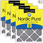 Nordic Pure 18x24x1 (Actual Size: 17 1/2 x 23 1/2 x 3/4) Furnace Air Filters MERV 10 Pleated Plus Carbon 4 Pack