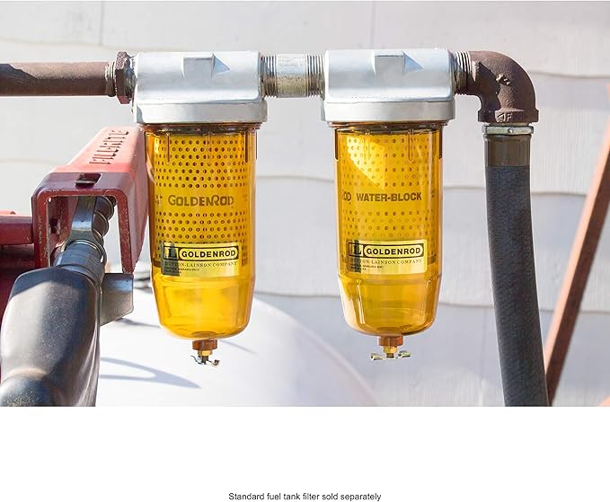 Dutton-Lainson Company - GOLDENROD 496 Water Block Filter - See-Through Alcohol-Resistant Polymer Bowl Fuel Tank Filter with Durable Zinc Die-Cast 1" NPT Top Cap - Fuel Water Absorbing Separator