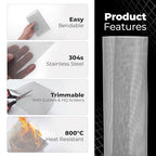 6-Pack Wire Mesh Screen 12×8 Inch – 20 Mesh Stainless Steel Durable, Easy to Cut, Smooth Edges & Rust-Proof – Ideal Metal Mesh Screen for DIY Projects, Windows, Vent, Filter, Garden etc