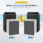 Filter Q–1712-0123-00 Replacement filter for Winix 5510 and 5520 Air Purifier, 5510 Replacement Set: 2 HEPA & 2 Carbon Filters