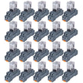 20PCS Electromagnetic Power Relay, 8-Pin 10 AMP 24V DC Relay Coil with Socket Base, LED Indicator, DPDT 2NO 2NC - MY2NJ [Applicable for DIN Rail System]