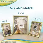 Langdon House 4x6 Picture Frames Set (Gold, 6 Pack) Distinguished Edging for Classic Style, Richland Collection
