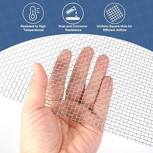 uxcell 6 Mesh 39" x 12" Woven Wire Mesh, 304 Stainless Steel Air Vent Filter Screen, Window Screen Mesh for DIY Projects Vents Cover Filtration Animals Fence
