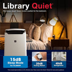 SHARP Smart Air Purifier for XL Rooms – Covers up to 2,430 sqft in one hour, Compatible w/Alexa, True HEPA Filter Air Purifier for Living Room, Dust, Smoke, Pollen - FXJ80UW