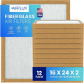 Fiberglass Air Filter -16x24x2Air Filter 12 Pack - Non Pleated 16"x24"x2", AC Filters for Home, Fiberglass, HVAC filters, Heater, Furnace Catcher for Dust - 1 YEAR SUPPLY