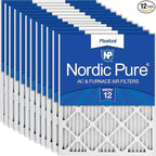 Nordic Pure 18x18x1 (Actual Size: 17 3/4 x 17 3/4 x 3/4) Pleated MERV 12 Air Filters 12 Pack