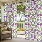 Flowers Outdoor Curtains for Patio Summer Floral Pastoral Farmhouse Plant Waterproof Outside Curtains with Grommet Top Weatherproof Curtain for Cabana Pergola Gazebo, 1 Panel, 54" W x 108" L