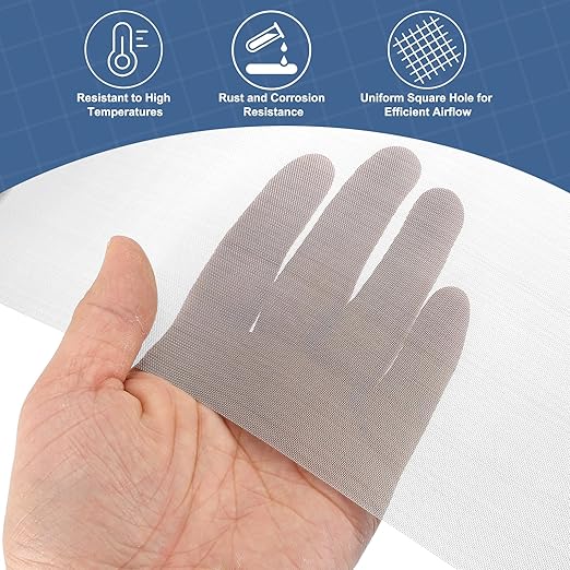 uxcell 60 Mesh 118" x 12" Woven Wire Mesh, 304 Stainless Steel Air Vent Filter Screen, Window Screen Mesh for DIY Projects Vents Cover Filtration Animals Fence