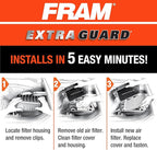 FRAM Extra Guard CA10242 Replacement Engine Air Filter for Select Ford, Lincoln, Mazda, and Mercury Models, Provides Up to 12 Months or 12,000 Miles Filter Protection