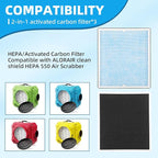 HEPA/Activated Carbon Filter Replacement, 550 Fliter Replacement Set Compatible with AlorAir CleanShield HEPA 550 Air Scrubber(3 Packs)