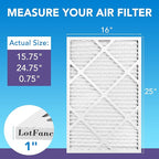 LotFancy 16x25x1 Air Filter MERV 11 4-Pack, Electrostatic Pleated AC Furnace Air Filter, Captures Dust, Smog & Pet Dander, Actual Size: 15.75"x24.75"x0.75"
