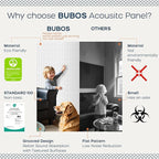 BUBOS Large Acoustic Panels, 6 Pack 48x12 Inch SoundProof Panels for Walls, Self Adhesive Acoustic Wall Panels, Decorative Sound Panels for Home Studio Office (White 02)