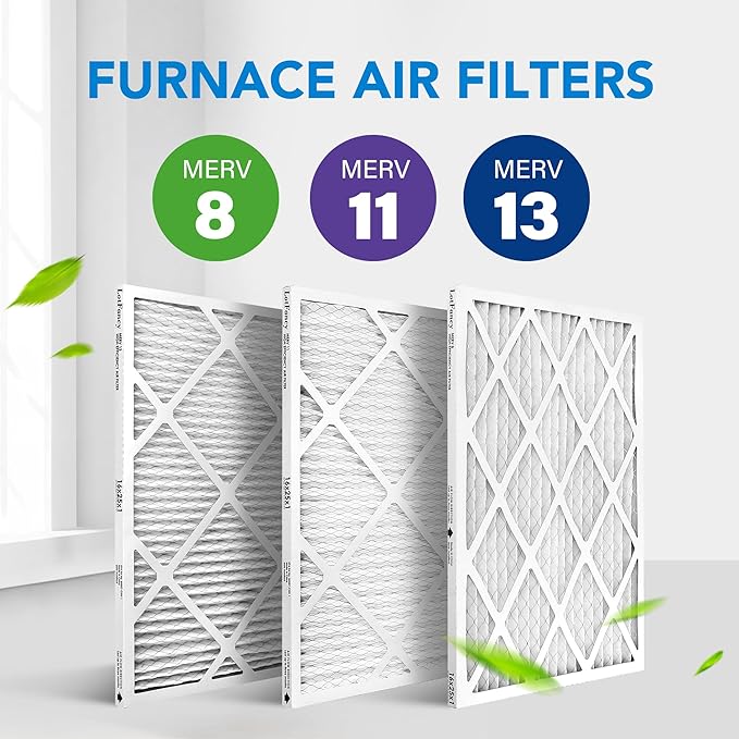 LotFancy 16x25x1 Air Filter MERV 11 6-Pack, Electrostatic Pleated AC Furnace Air Filter, Captures Dust, Smog & Pet Dander, Actual Size: 15.75"x24.75"x0.75"