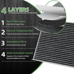 CF11966 Cabin Air Filter With Activated Carbon Compatible with Sierra 1500 2019-2023, Silverado 1500 2019-2023, Yukon 2021-2023, Equinox 2018-2023, Blazer 2019-2023 CP966, 6091C