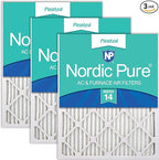 Nordic Pure 20x20x1 (Actual Size: 19 1/2 x 19 1/2 x 3/4) Pleated MERV 14 Air Filters 3 Pack