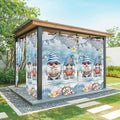 Ocean Gnome Outdoor Curtains for Patio Summer Marine Plumeria Shell Wood Blue Waterproof Outside Curtains with Grommet Top Weatherproof Curtain for Cabana Pergola Gazebo, 1 Panel, 54" W x 84" L