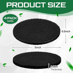 Pangda 4 Pack Oval-Shaped Charcoal Filters for Compost Bucket Countertop Bin Pails in Indoor, Activated Charcoal Filter Dimensions Approx 6-1/2 x 5 Inches 3/8 Inch Thick