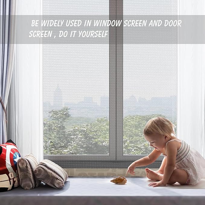 High Density Screen Pollen Proof Net Dust and Pollen Proof Screen Mesh Replacement Door and Window Mesh(37"x99")