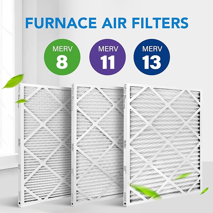 LotFancy 20x30x1 Air Filter MERV 8 6-Pack, Electrostatic Pleated Furnace & AC Filter, Captures Dust, Pet Hair, Pollen, Actual Size: 19.75"x29.75"x0.75"