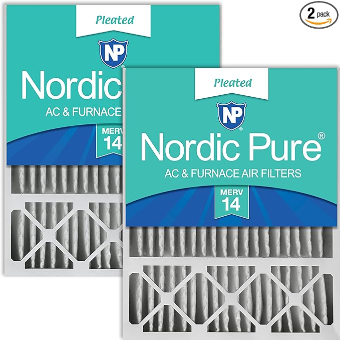 Nordic Pure 20x25x5 (Actual Size: 19 3/4 x 24 3/4 x 4 3/8) Lennox X6673 X6675 Replacement MERV 14 Air Filters 2 Pack