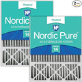 Nordic Pure 20x25x5 (Actual Size: 19 3/4 x 24 3/4 x 4 3/8) Lennox X6673 X6675 Replacement MERV 14 Air Filters 2 Pack