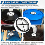 Rain Barrel Screen for Rain Barrel, 6 Inch Rain Barrel Cover for Rain Water Collection Barrel Diverter System, Rain Barrel Kit Vent Keep Mosquitos and Debris Out of Rain Barrels - Rain Barrel Parts