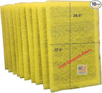 Fast-Shipped-Filters 10 Pack 24x28 Replacement Filter Pads Compatible with MicroPower Guard One Hour Air Cleaner Refill Yellow (10, Yellow, 24x28)