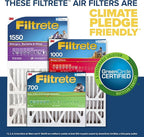 Filtrete 20x25x4 Slim Fit (3.75" width) AC Furnace Air Filter, MPR 1550, MERV 12, Fits AprilAire & Carrier, CERTIFIED Asthma & Allergy Friendly, 2-Pack (Actual Size 19.50 x 24.50 x 3.75)