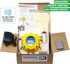 Hydrogen Gas Detector for Battery Room Monitoring by Forensics | Wall Mount Continuous Monitoring | USA NIST traceable Calibration | Adjustable Alarms | Relay Output | 0-1000 ppm |