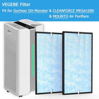 2 Pcs Air Purifier Filter Set, Fit for Gocheer GH-Monster & CLEANFORCE MEGA1000 & MOUNTO, Extra Large, 3-IN-1 Filter