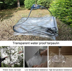 Transparent Tarpaulin Side Panels, Outdoor Clear Tarp Curtains with Zipper Door, Curtain Patio Enclosure for Pergola Porch Carport Canopies(3.5x4m)