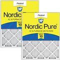 Nordic Pure 20x20x1 (Actual Size: 19 1/2 x 19 1/2 x 3/4) Pleated MERV 10 Air Filters 2 Pack