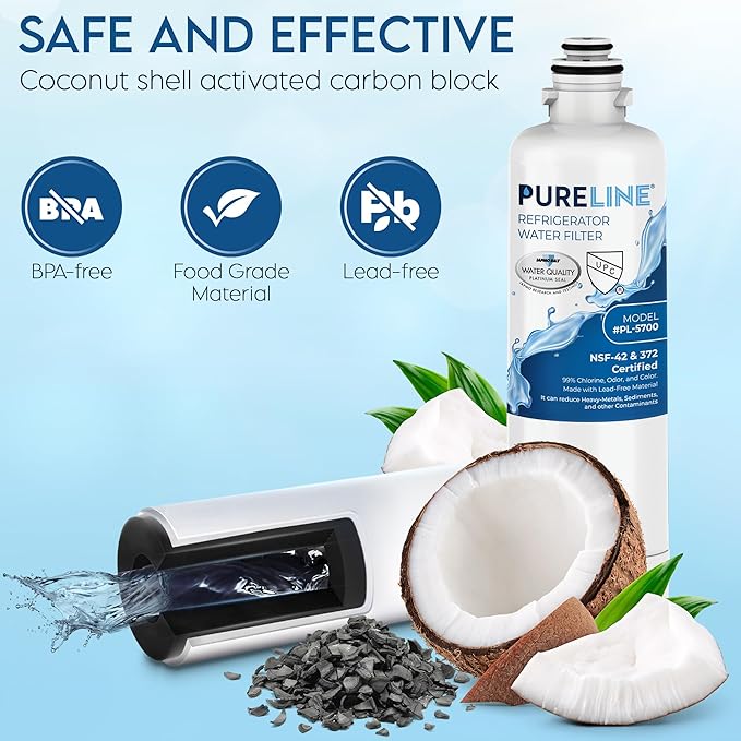 Pureline Replacement for Bosch® Ultra Clarity® Pro Water Filter, BORPLFTR50, 11025825, BORPLFTR55, 12028325, 11032531, 12033030, B36CT80SNS, B36CL80ENS, WFC100MF Refrigerator Water Filter (2 Pack)