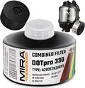 MIRA Safety - DotPro 330 - Industrial Grade Gas Mask Filter | A2 B2 E2 K2 HG P3 Filter Rating | Long Shelf Life | 40mm NATO Filter | Fits CBRN Gas Masks