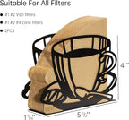2 PCS Coffee Filter Holder,Coffee Paper Storage Coffee Filter Paper Container Stand for Fan-shaped,T- shaped,Square-shaped Over Filters,Good for Home Kitchen Restaurant Picnic Party wedding etc