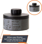MIRA SAFETY M Gas Mask Filter - Certified CBRN Filter for Full Face Respirator Mask, 40 mm NATO Gas Mask Filter, Longest 20 Year Shelf Life, Vacuum Sealed NBC Filters, Compatible with Mira Gas Mask