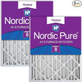 Nordic Pure 16x20x4 (15_1/2 x 19_1/2 x 3_5/8) Pleated MERV 8 Air Filters 2 Pack