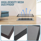 6 Pack Strong Magnetic Floor Vent Cover - PVC Mesh Register for Wall Ceiling Floor Catch Debris Hair Insect (Black, 5.5 x 12 Inch)