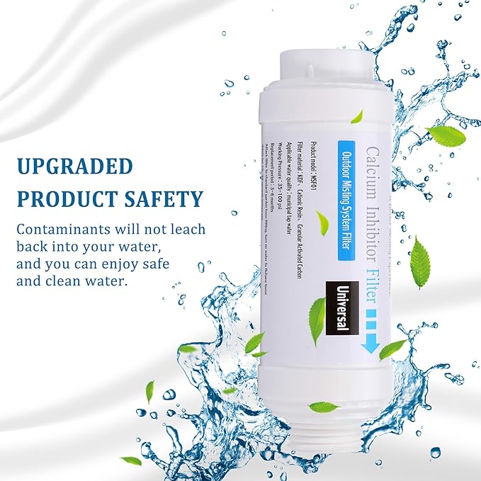 Yoption Calcium Inhibitor Filter, Outdoor Misting System Filter, for Preventing Scale Buildup and Clogging of Garden Patio Misters - 1 Pack