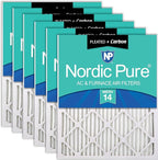 Nordic Pure 14x30x1 (Actual Size: 13 15/16 x 29 15/16 x 3/4) Pleated Air Filters MERV 14 Plus Carbon 6 Pack