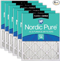 Nordic Pure 20x30x1 (Actual Size: 19 5/8 x 29 5/8 x 3/4) Pleated Air Filters MERV 14 Plus Carbon 6 Pack