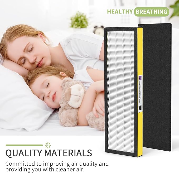 6 Set FLT5000 Pure HEPA Air Purifier Filter Replacement Filter Size C Compatible with Germ-Guardian True HEPA Filter C AC5000E AC5250PT AC5300B AC5350W AC5350B AC5350BCA CDAP5500