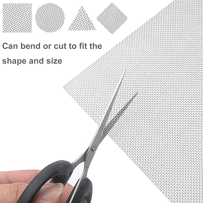 Stainless Steel Woven Wire Mesh Window Screen Mesh, Stainless Steel Woven Wire Mesh, 16 Mesh Rodent Proof Insect Screen, for DIY, Vent, Filter, Window & Garden (Silver 16 Mesh)