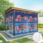 Independence Day Waterproof Outdoor Curtains for Patio, Windproof Weatherproof Curtains with Weighted Hem, Hot Air Balloon Patriotic Star Light Filtering Privacy Drapes for Porch 54"x 108"