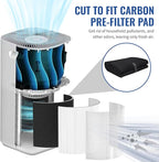 CFS - Pack of 2, Universal Cut to Fit Carbon Pre-Filter Pad Roll for Air Purifiers, Range Hood, Furnace Filters & Conditioner - Fresh Indoor Charcoal Filter Sheet - 10"x48"